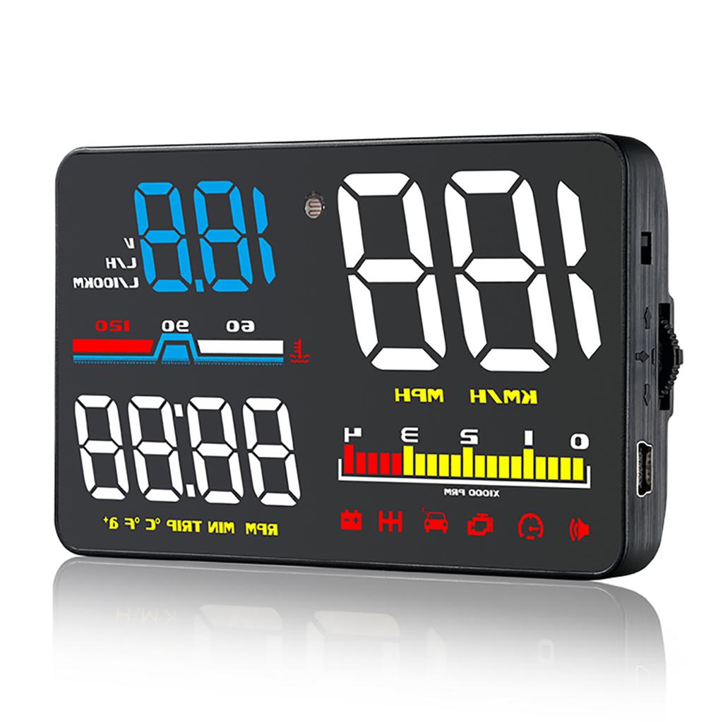 Windshield Projector Electronic Car Speedometer Tachometer with Overspeed Alarm Improve Driving Comfort & Security