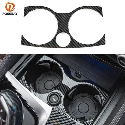 Karbon Fiber görünümlü su bardağı tutucu krom çerçeve Trim etiket BMW G30 G38 2018 2019 2020 2021 2022 araba iç aksesuarları