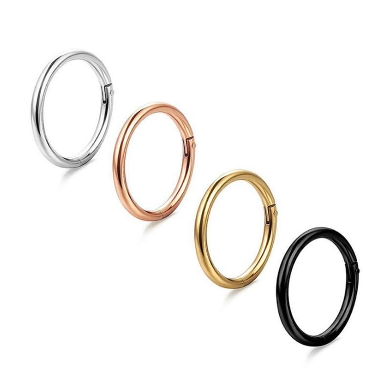 1 Pezzo Acciaio Chirurgico Tornito Clicker Naso Clicker 16G 18G Piercing Setto Clicker Orecchio Cartilagine Orecchino Helix Setto Clicker Anello