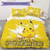 pokemon Pattern Bedding uilt Set uilt Cover Pillowcase Home Decoration Birthday Gift (1 * duvet cover + 2 * pillowcase without core)