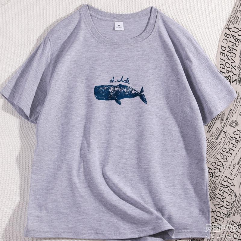 Funny Oh Whale Meme Tshirt for Men Women Beach Ocean Animal Printed T Shirts Mens Cotton Breathable Tshirt Mens Clothing