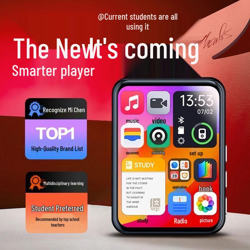 High School Student Touchscreen MP4/MP5 Player: Full-Screen Novel Reading & Music Listening, Bluetooth-Enabled Portable Device.