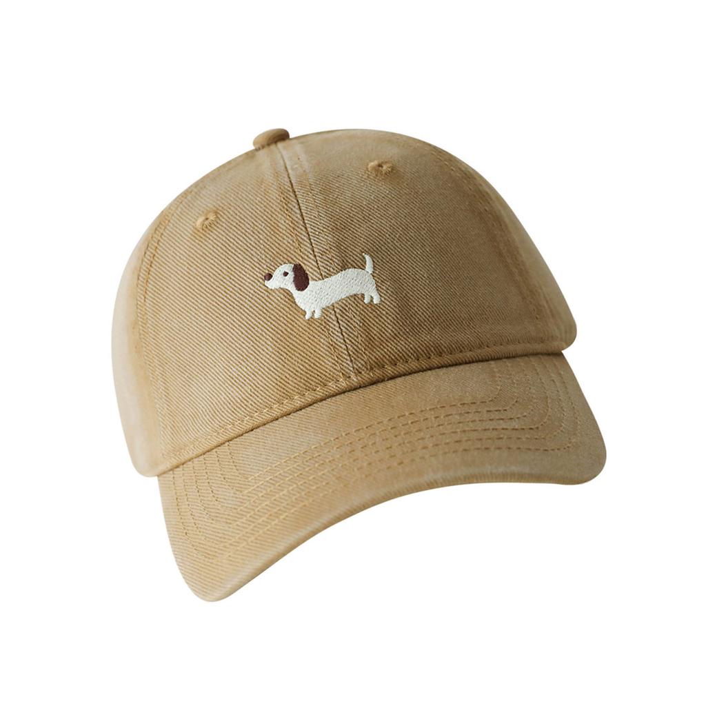 Cartoon Puppy Stitched Cotton Hat Lightweight Adjustable Closure Unisex Fashion Headwear 6 Colors