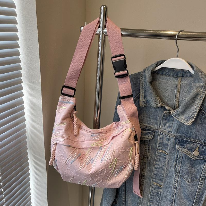 

Сумка-мессенджер для通勤 на работу женская 2025 повседневная модная маленькая свежая повседневная наплечная сумка мужская и женская 通勤 маленькая сумка-портфель розовый