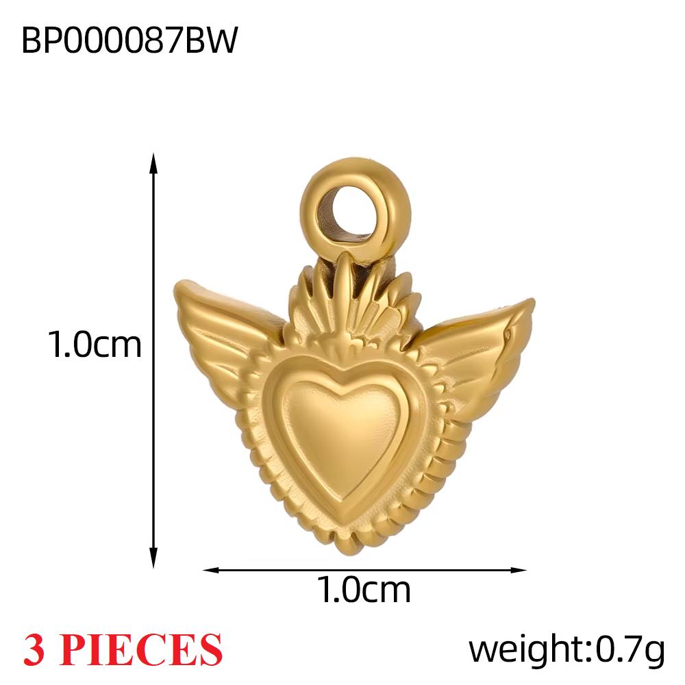 3PCS/LOT CARLIDANA Gold Plated Stainless Steel Charms Bow Knot Star Cross Butterfly Rose Heart Pendants DIY Jewelry