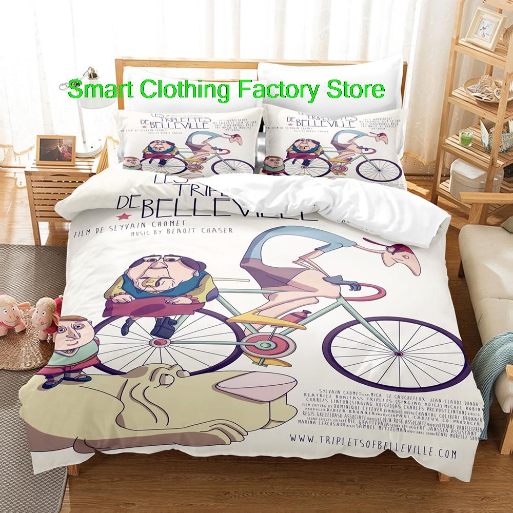 

Single Twin Full Queen King Size Bed Set Teenagers Bedroom Duvetcover Sets Fashion Les triplettes de Belleville Bedding Set AU Single(140x210cm)