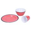 Red Grids Salad Plate Set Imitation Porcelain Fruit Snake Plate for Home Restaurant Hotel