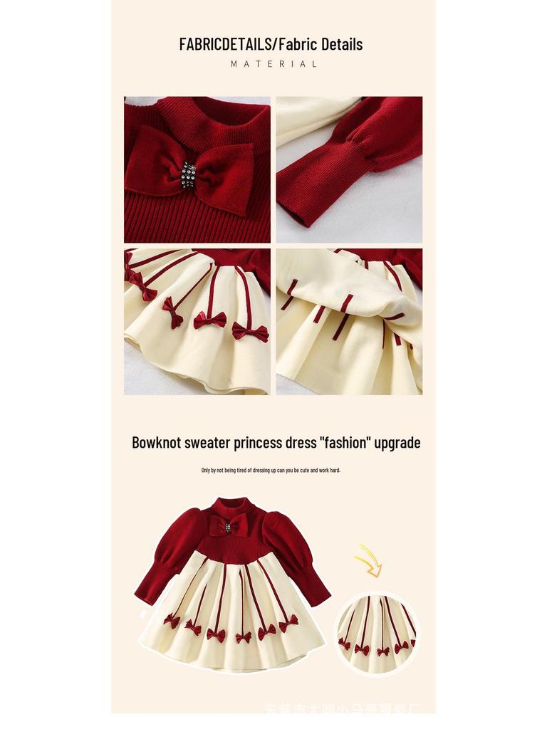 2024 Toddler Girls' Princess Winter Dress - Autumn/Winter Style