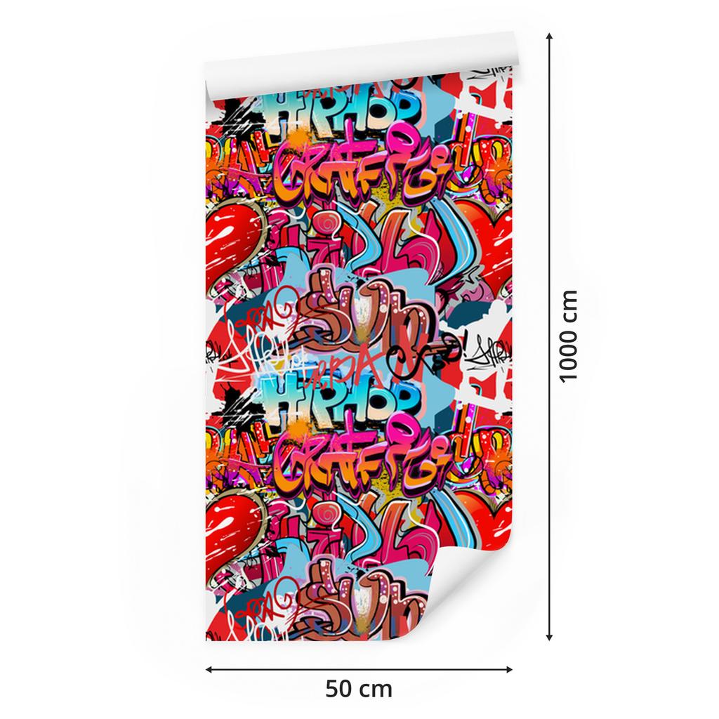 Graffiti Wallpaper for Living Room and Bedroom 50x1000