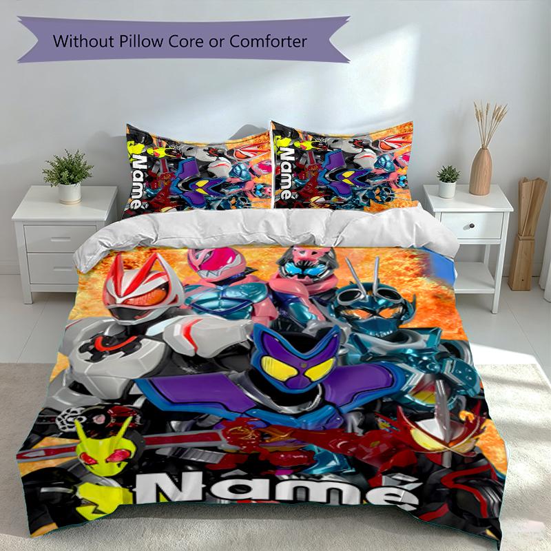 3pcs Custom Name Kamen Rider Decade Set,Includes 1 Duvet Cover and 2 Pillowcases,All-season Bedroom Decor