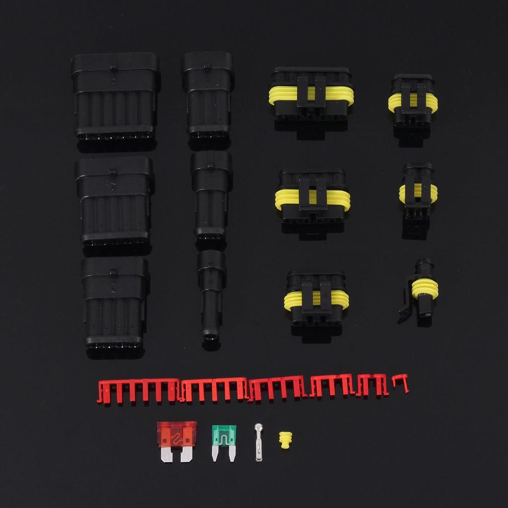1 6-Pin Wasserdichte Auto-Elektrik-Drahtverbinder Stecker Klemme Sicherungshalter Kit