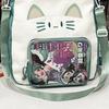 Nylon Transparent Pocket Zipper Bag Fashion Backpacks Sweet Kawaii Cat Itabag  Men