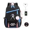 3 Piece School Backpack Set for Students Large Capacity Oxford Cloth Schoolbag with Shoulder Strap and Pencil Case