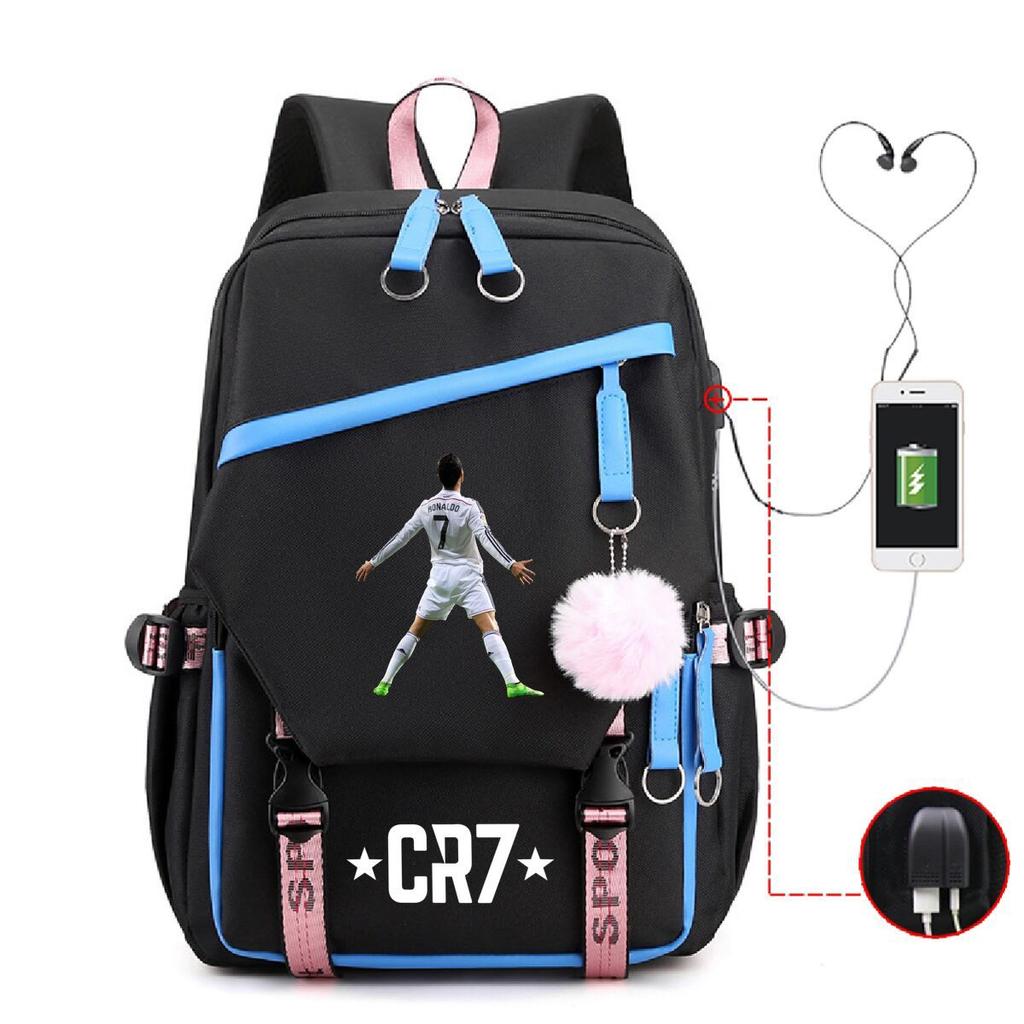 3 Piece School Backpack Set for Students Large Capacity Oxford Cloth Schoolbag with Shoulder Strap and Pencil Case