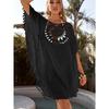 New Fashion Lace Beach Dress Sexy Women Irregular Cover Up Hollow Loose Seaside Dress Large Size Tassel Bikini Style Casual Summer Solid Clothing