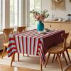 1 Stück Weiche und Modische Elegante Orange-Blaue Gestreifte Tischdecke, 2D Flach, Premium Geschenkxzj
