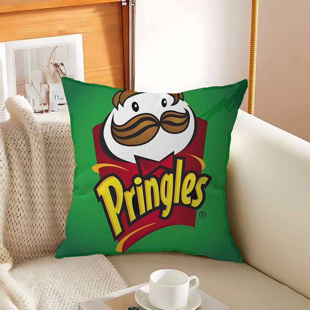 Fashion P-Pringles L-LLC Pillow Covers Cartoon Sofa Decorative Home Double-sided Printing Short Plush Cute Cushion Cover