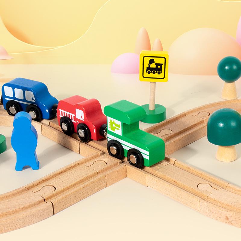 Wooden 3D Train Track Toy Set for Children