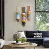 Bohemian Macrame Wall Hanging Tapestry with Hat Display Rack - Hand-Woven Colorful Tassel Cap Storage Suitable for Hats Not Included Wall-Mounted