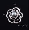 High-End Korean Matte Silver Pearl Flower Brooch