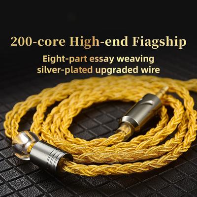 Qkz T1 Earphone Cable 8 Strand Copper Silver-Plated Upgrade Wire 3.5Mm Wired Headphone Cord For Zxn Zxt Ak6 Zs10 Edx Pro Zsr Cca