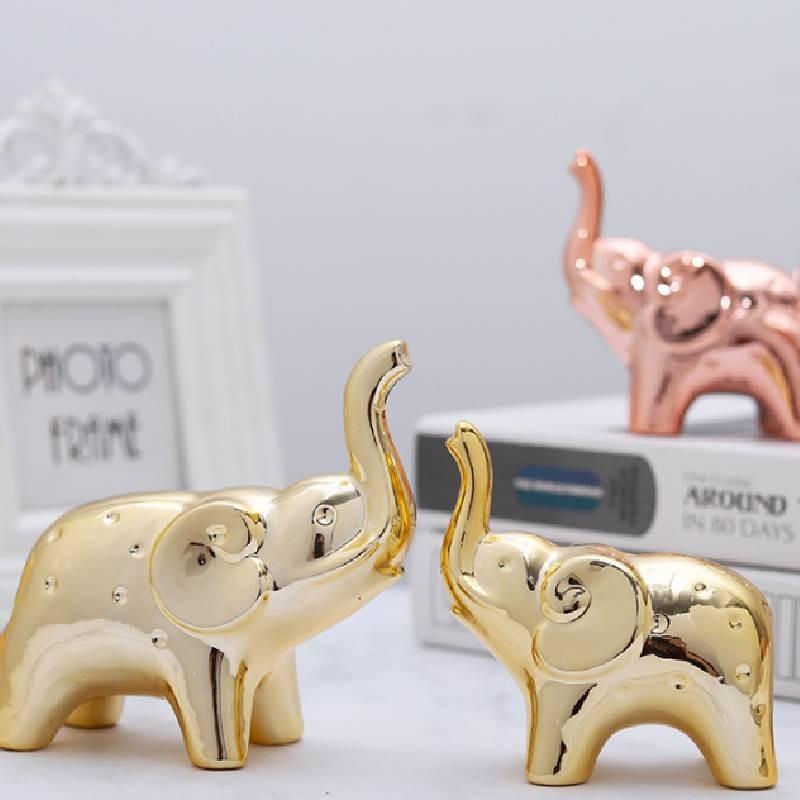 Elegant Ceramic Elephant Figurine As A Decorative Accent For Home And Office Spaces