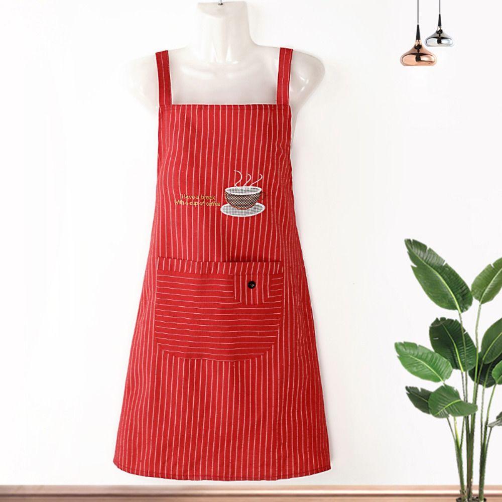 Sleeveless Women Overall Apron Cotton Cooking Smock Fashionable Work Uniform
