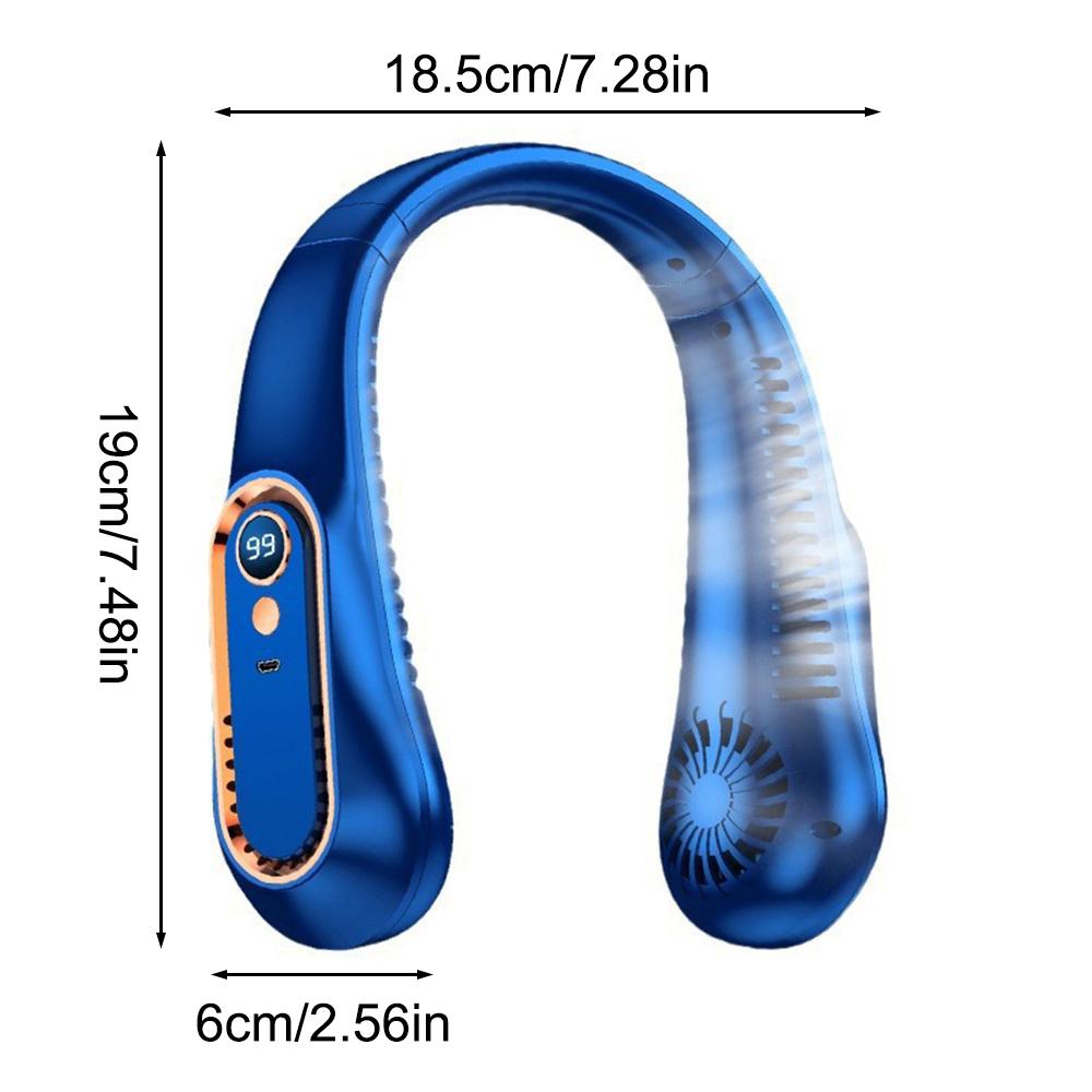 1PC Neck-Mounted Fan Without Blades, Outdoor Usb Mini Portable Rechargeable Anti-Choking Electric Fan