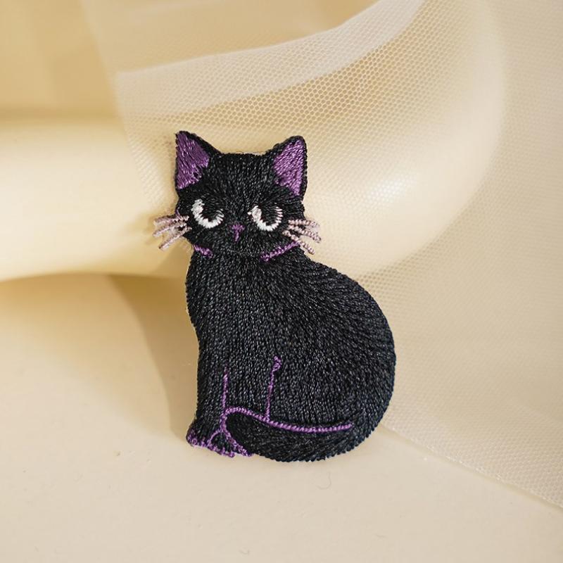 Insigne Pisică Neagră Desen Animat Patch-uri Pentru Haine Logo Accesorii Patch-uri Decorative Autocolante Aplicații Brodate DIY Pentru Cusut