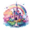 Wandtattoos & Wandbilder - Traumschloss - Wandsticker für Mädchen Kinderzimmer - Bunte Regenbogen Wandaufkleber - Babyzimmer Schlafzimmer Wanddeko