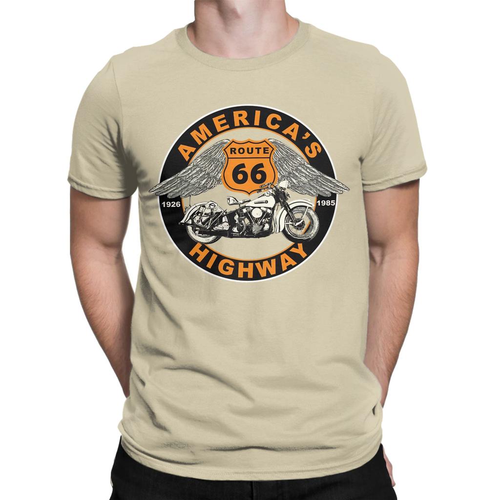 Route 66 Americas Highway Classic Funny 100 Cotton Tshirt Route 66 Tops Tees For Unisex
