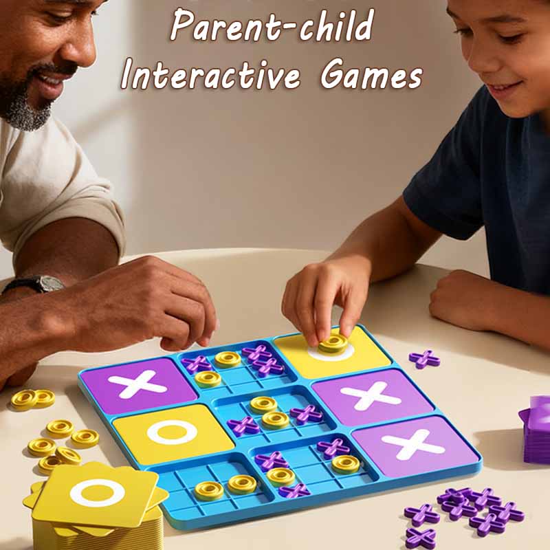 Kid Tic Tac Toe Board Games Table Toy Logical Thinking Challenge Brain Teasers Parent-Child Interactive Strategy Toys Xmas Gift