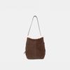 "Snow Bucket Bag" Matte Cowhide Lamb Wool Single Shoulder Underarms
