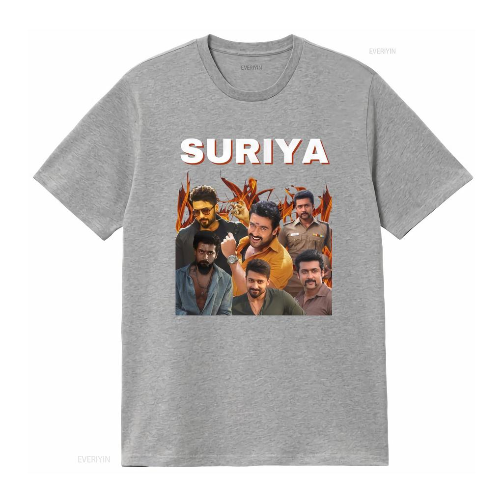 SURIYA Tamil T shirt vintage Washed Stretched Soft designer clothes Breathable fashion Slightly Versatile Comfortable graphic