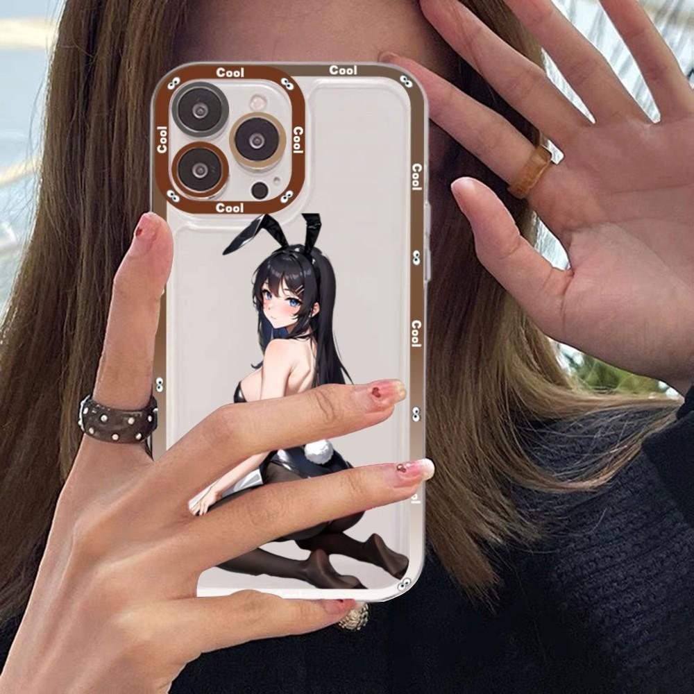 Anime Mai Sakurajima  Mousepad For iPhone 15 14 13 12 11 Pro Max XS X XR Mini Protective Cover iphone 14