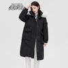 SNOWFLYING Women's Fox Fur Collar Mid-length Down Jacket