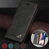 Retro Flip Case For iPhone 16 15 13 14 11 12 Pro XR XS Max SE 7 8 Plus 16E Leather Holder Standing Strong Magnetic Wallet Cover