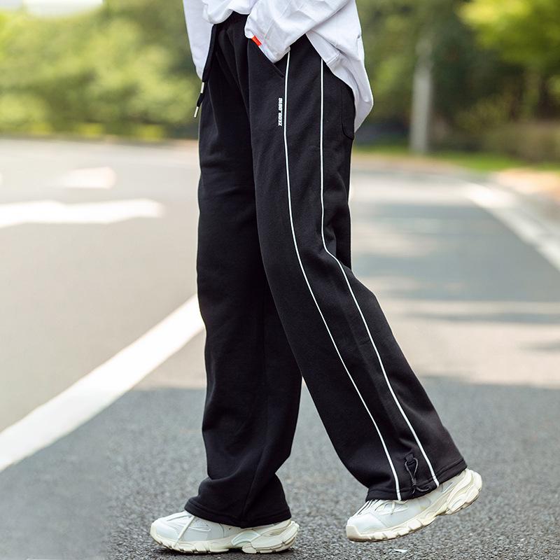 Girls' Loose Cuffed Sports Pants - Trendy Slimming Casual Sweatpants for Junior and High School Students