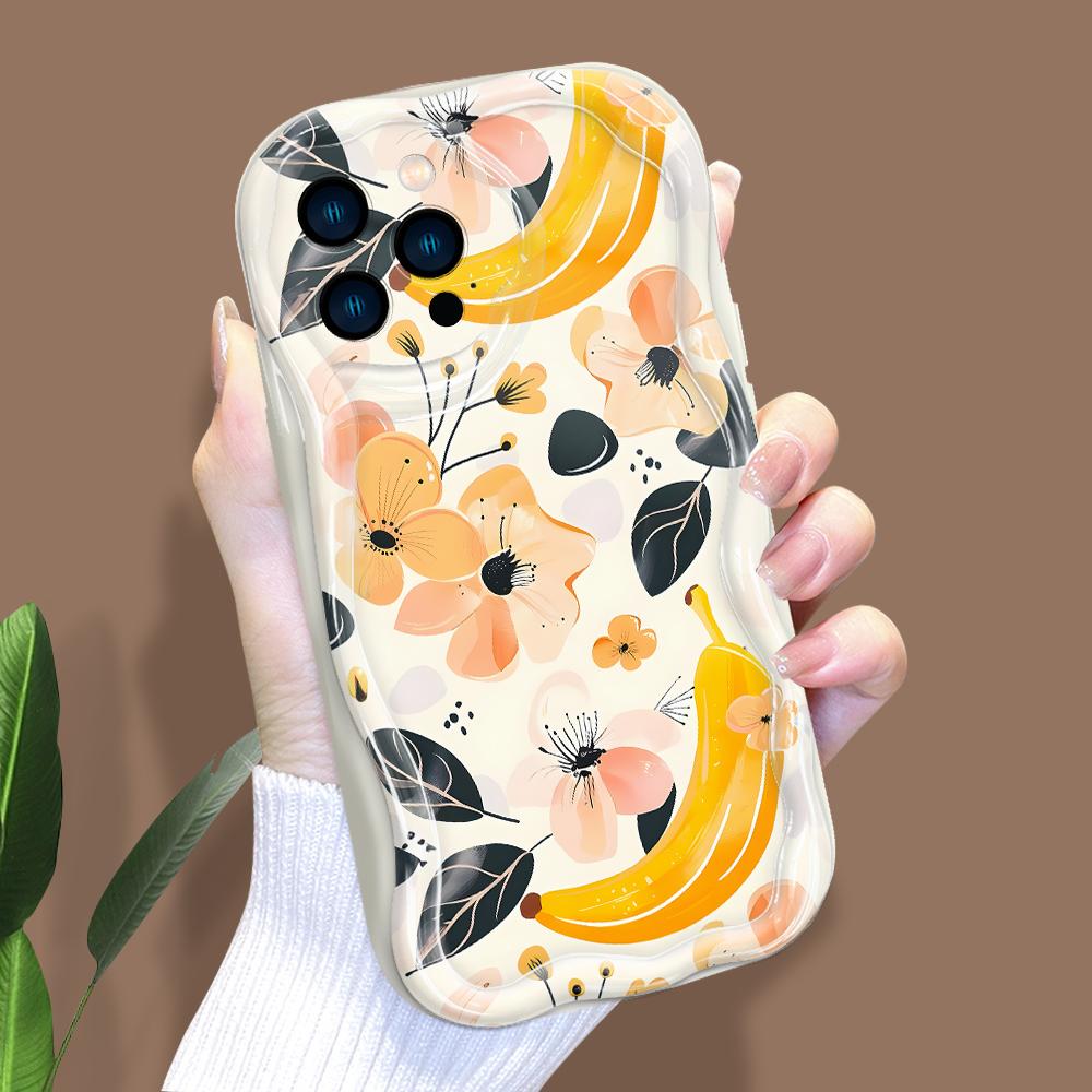 Model de desene animate Carcasă cu textura cremă Marginea ondulată Husă din silicon moale Husă pentru telefon pentru iPhone Samsung Huawei Honor Xiaomi Redmi Infinix Tecno