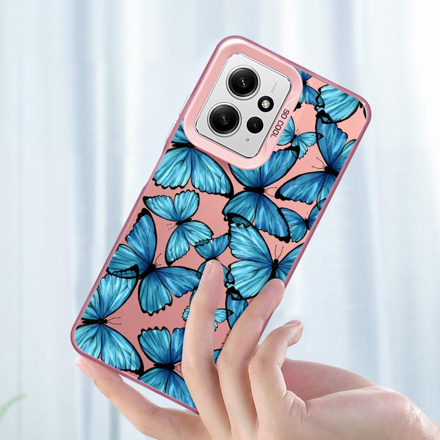 Case for Xiaomi Redmi Note 10Lite 10s 14 13 Pro Plus 12s 9s 11s 13 12 11 Pro Soft Shell Beautiful Blue Butterfly