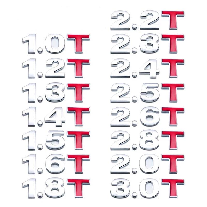 Car Trunk Tail Displacement Standard Decals 1.0 1.2 1.4 1.5 1.6 1.8 2.0 2.2 2.4 2.5 2.8 3.0 T Car Badge Emblem Styling Stickers