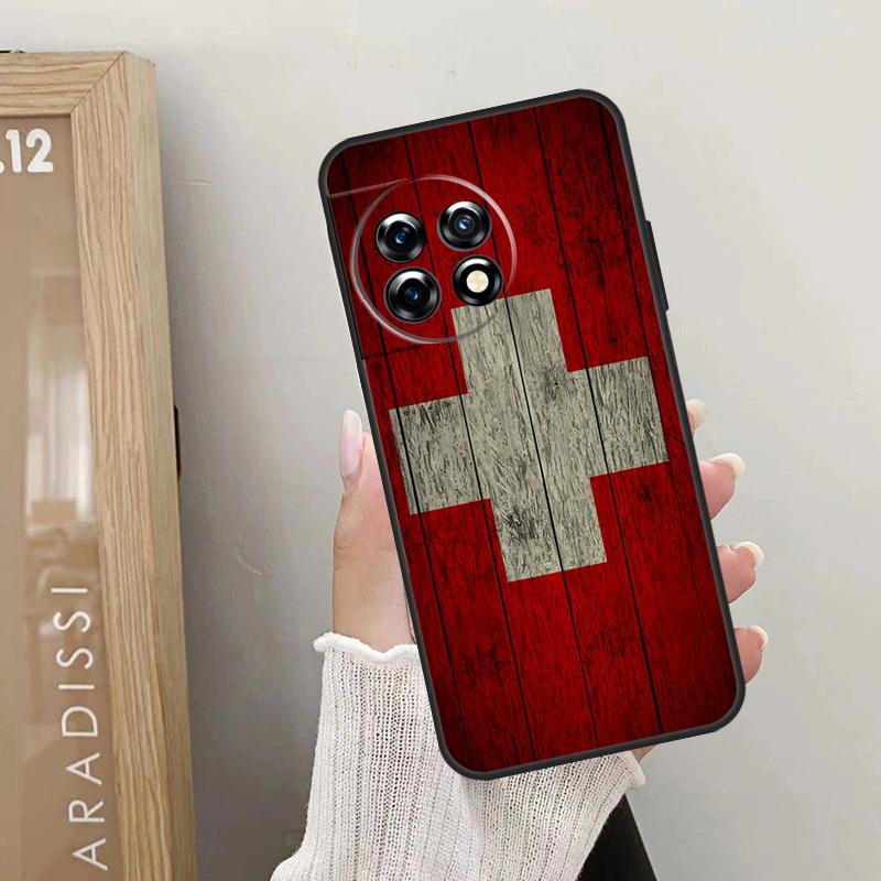 Switzerland Swiss Flag Case For OnePlus Nord 5 CE 4 3 2 Lite N20 N30 OnePlus 15 13 12 R 10T 13T 10R 8T 9 10 11 Cover