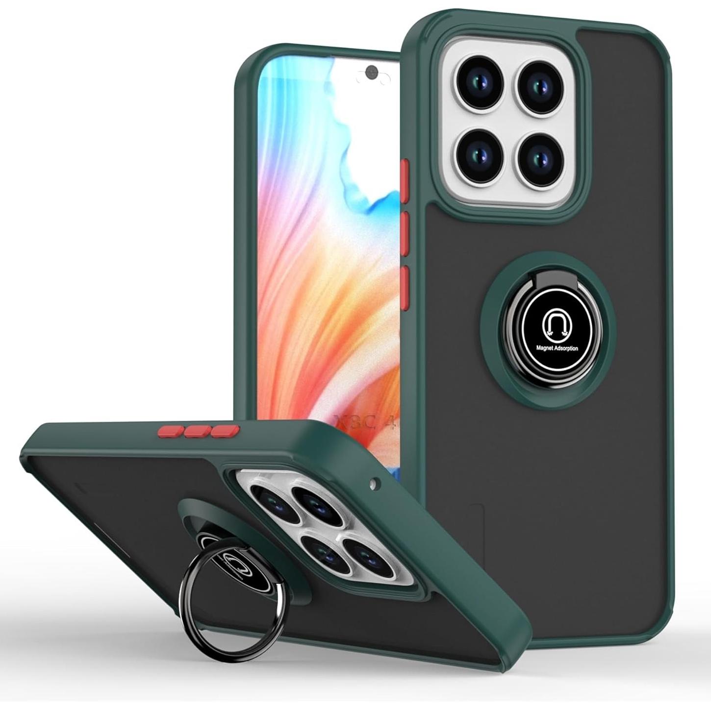 

Armor Matte Case For Motorola Moto G56 G86 Cover Ring Magnetic Stand Holder Shockproof Shell Coque Fundas Motorola Moto G86 темно-зеленого