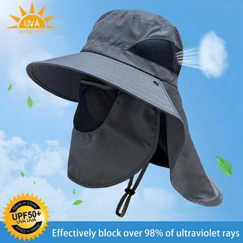 Summer Large Sun Hat For Men Women Breathable Fishing Caps Sun Uv Protection Fisherman Hat Hiking Outdoor Beach Cap Gifts