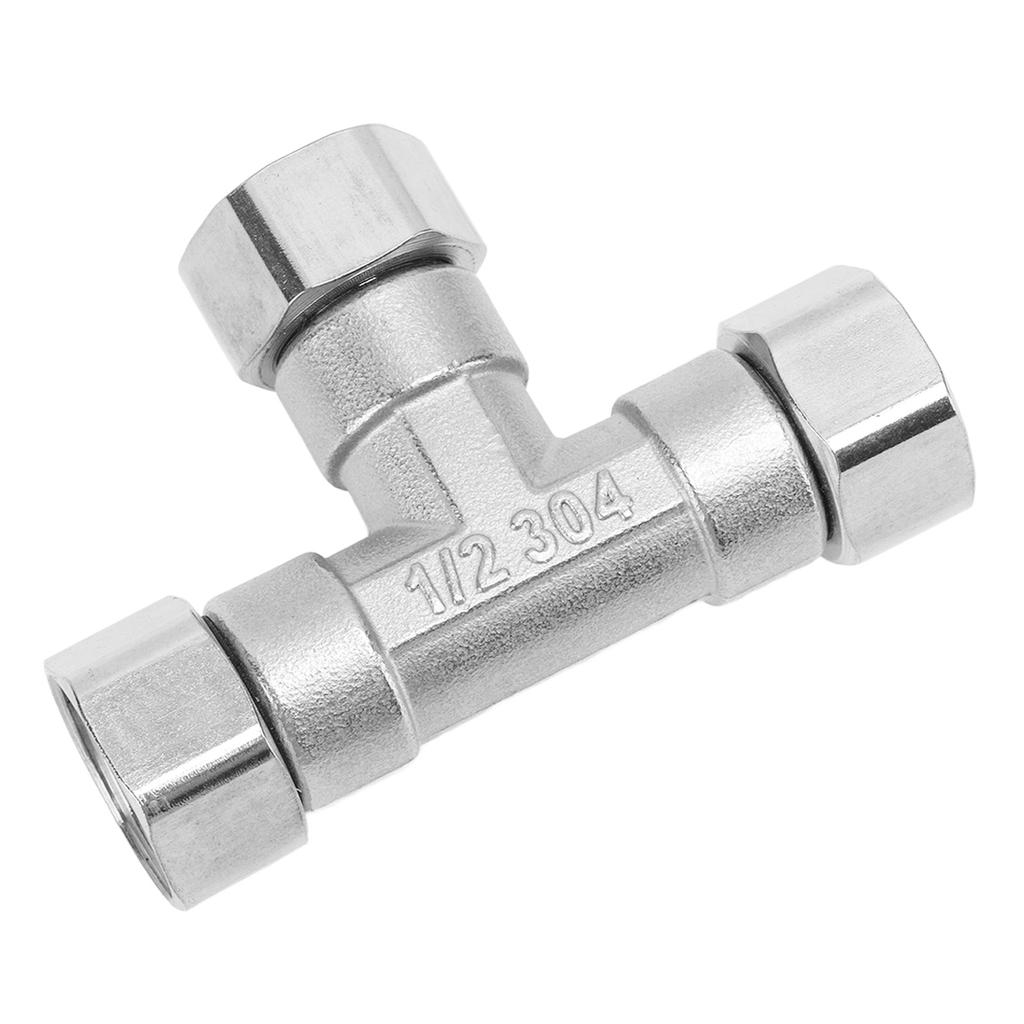 Pipe Fitting 3 Way Tee 304 Stainless Steel Hose Connector Pipeline Adapter G1/2 for Water Air