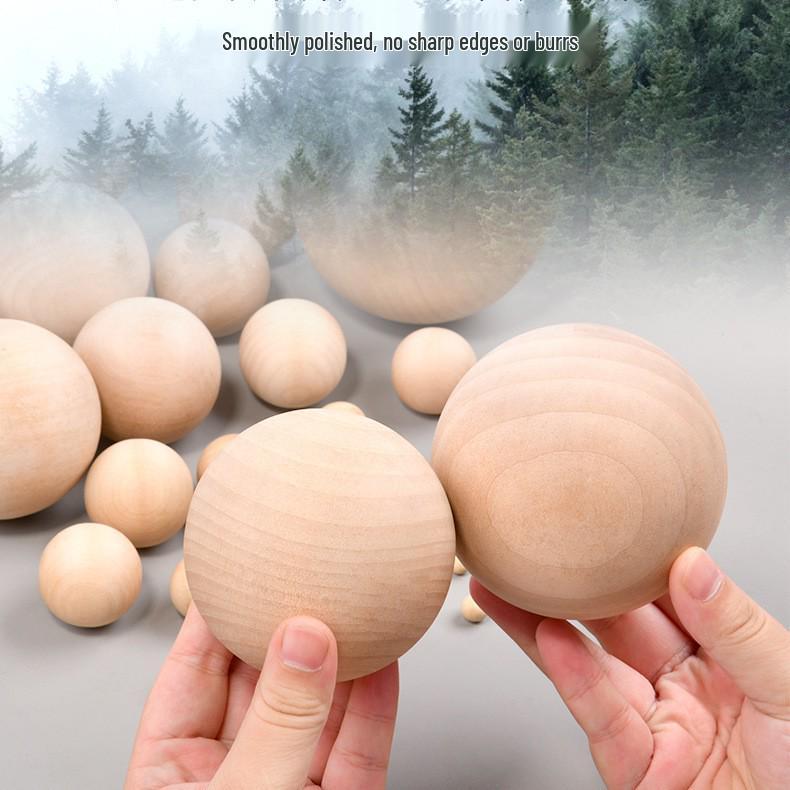 Handbemalter Massivholzball - DIY-Zubehör für Bastelarbeiten im Kindergarten