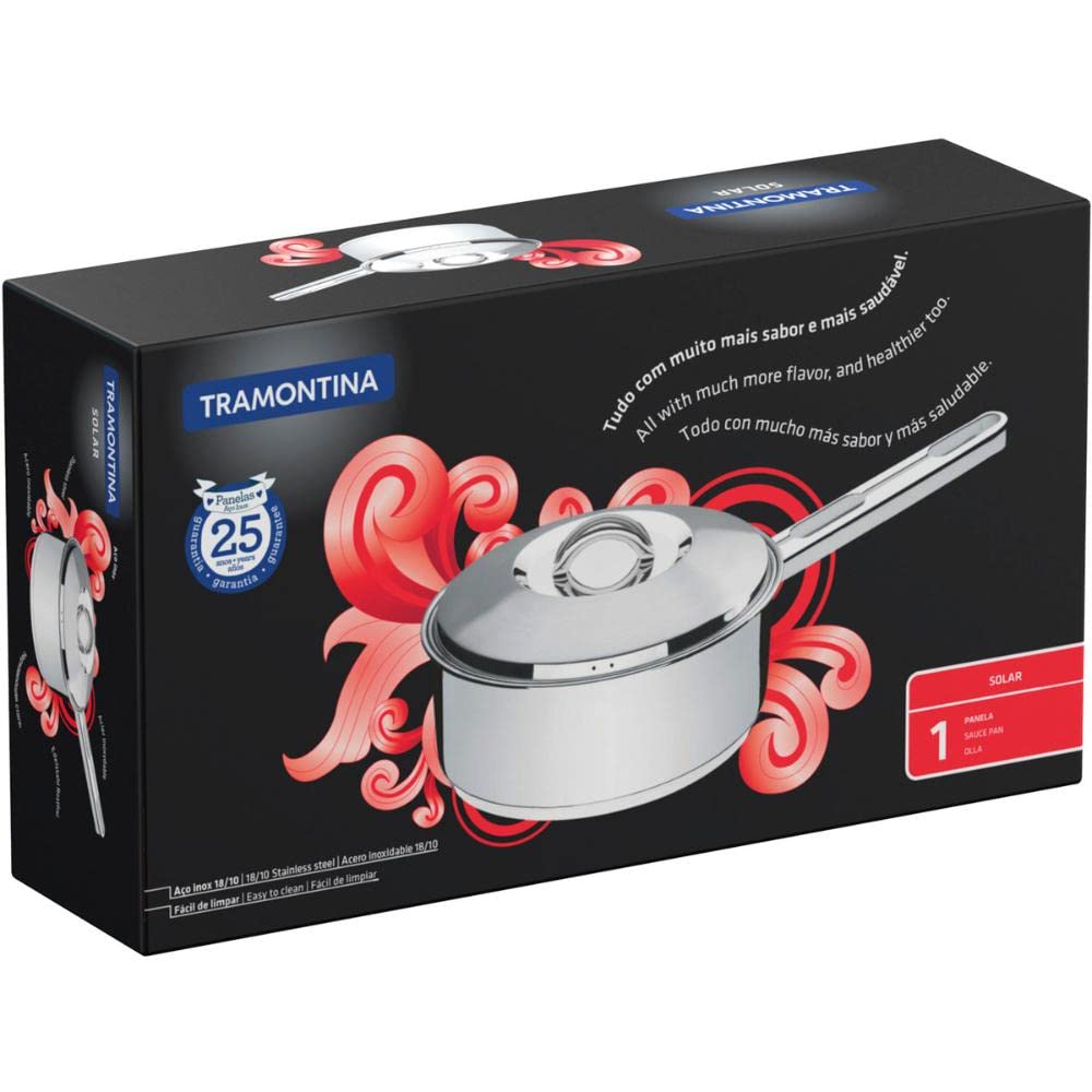 Tramontina Solar Stainless Induction Perfect Gift for Respect for the Aged Day or Made In Product Number TRAMONTINA Saucepan, 16cm, 18-10 Steel,