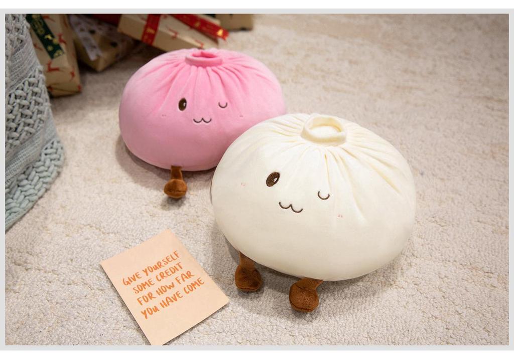 Creative Cute Doll Bun Pillow: Plush Sofa Cushion and Soothing Toy for Girls and Children.