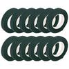 ABBY-12 Pcs Floral Tape Florist Stem Wrap Green Tape For Bouquet Flowers And Crafts Making