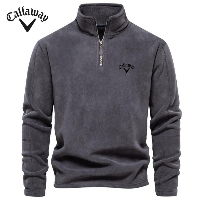 

Мужская толстовка Callaway Embroidered Осень-зима, новинка, воротник-стойка, полумолния, длинные рукава, модный повседневный флисовый топ M